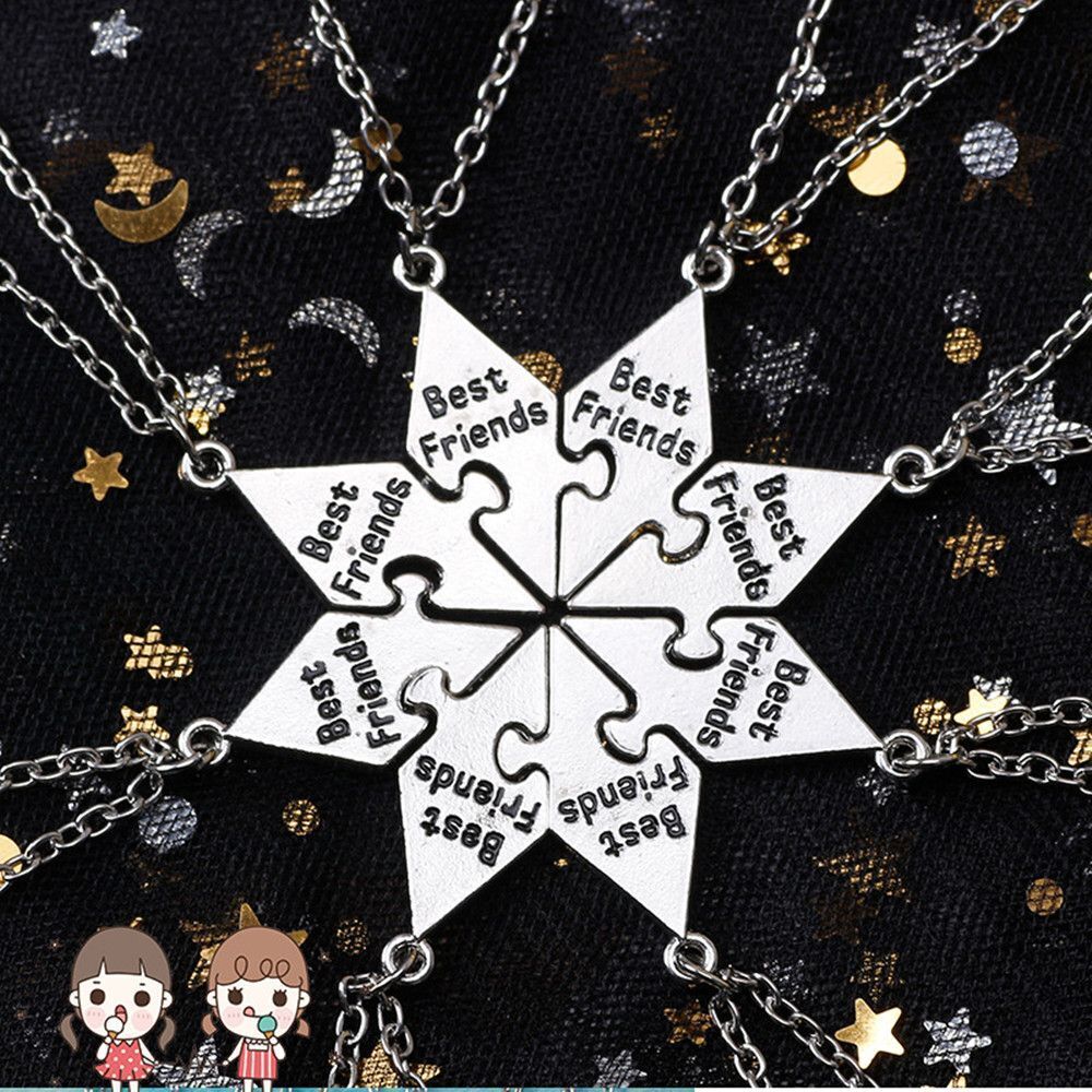 Pendant Bff Friendship Necklace Puzzle Piece Best Friend Necklace Stitching