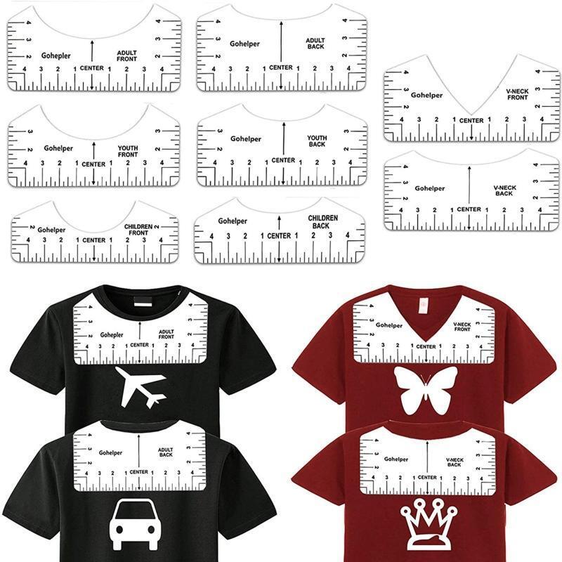 8pcs T-Shirt Alignment Ruler Guide Tool to Center Designs for Vinyl Placement