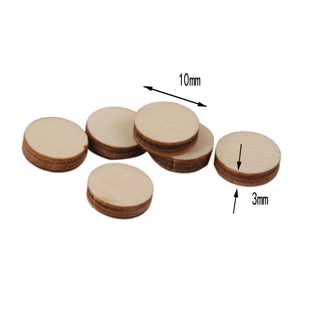 200 Pieces Assorted Round Disc Unfinished  Cutout Circles  Crafts