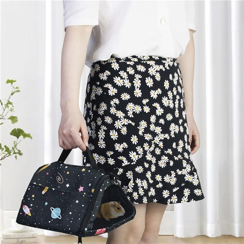 Hamster Carrier Adjustable Strap Portable Handle Small Pets Travel Bag Pouch