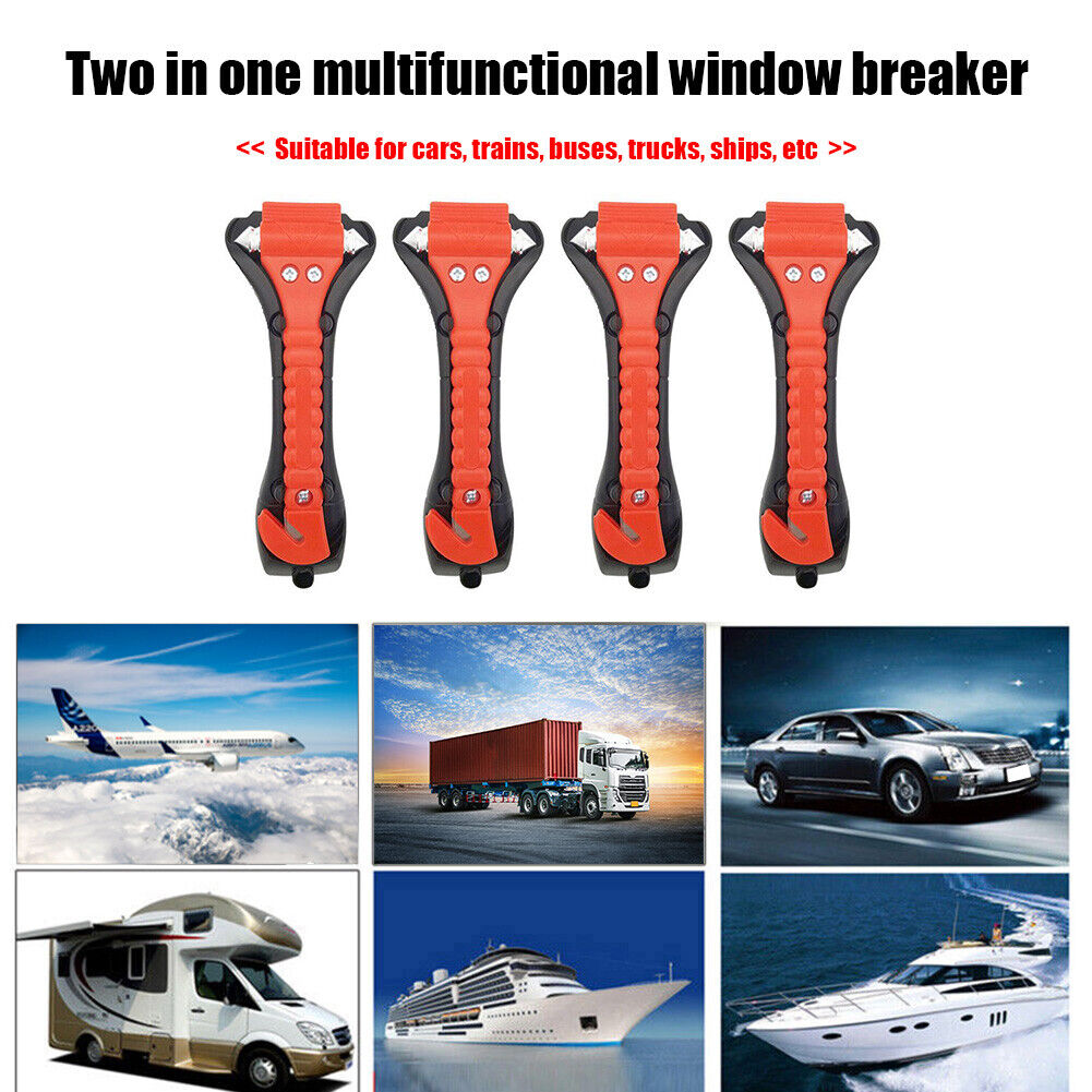 4pcs 2 in 1 Car Safety Rescue Emergency Hammer Escape Window Glass Breaker