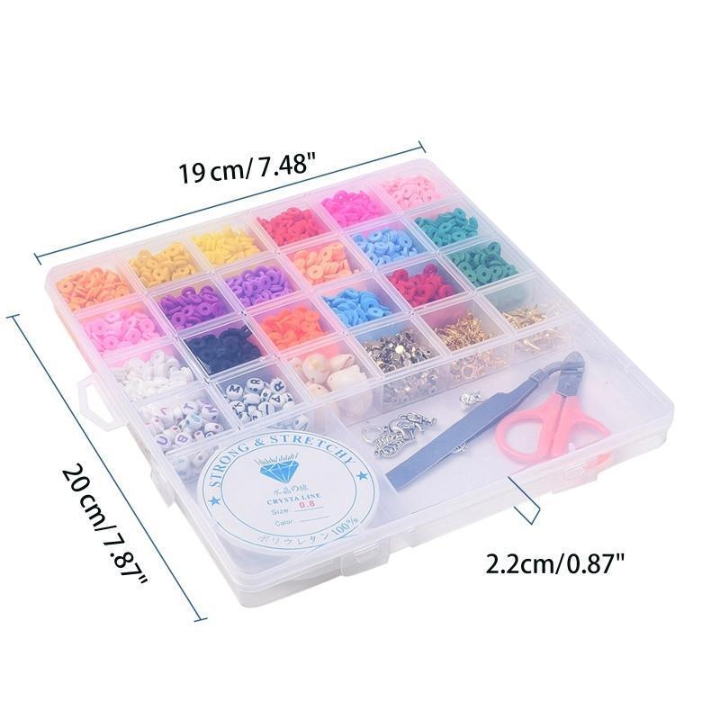 Mixed Clay Heishi Beads Flat Round Polymer Clay Beads DIY Jewelry Marking Kit
