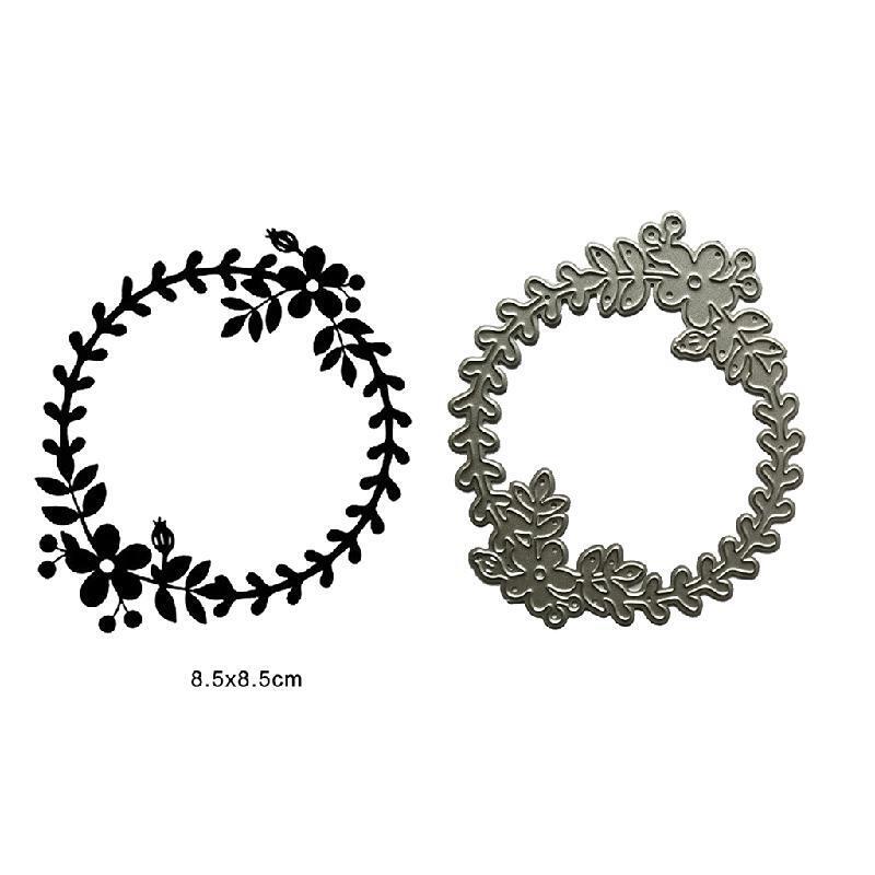 Flower Wreath Metal Cutting Dies Stencil Scrapbooking DIY Album Stamp Paper Card