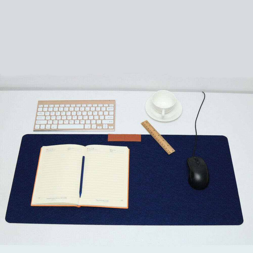 Home Office Table Mat Keyboard Felt Laptop Cushion Mousepad (Navy Blue)