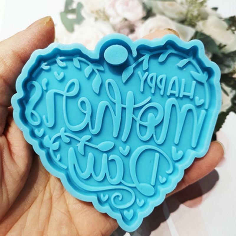 Mother's Day Love Heart Letters Keychain UV Crystal Epoxy Mold DIY Crafts Mould