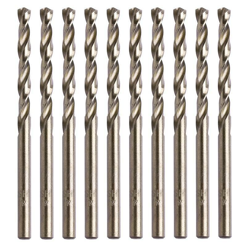 10Pcs 4.5mm M35 Round Shank HSS-Co Cobalt Twist Drill Spiral Drill Bit