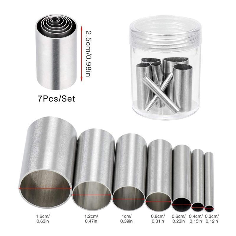 8 Pcs/Set Clay Cutter Roller Set Stainless Steel Indentation Round Punch Cutter