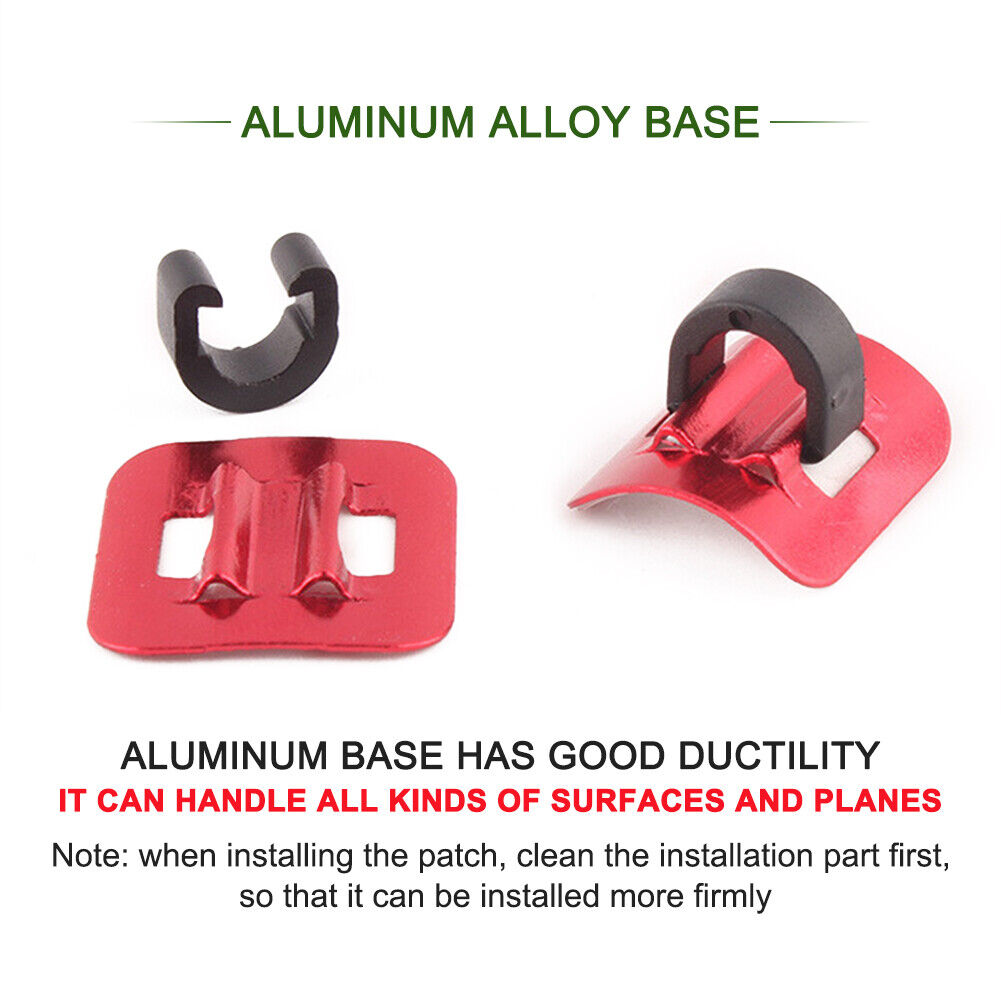 5pcs Bicycle C Buckle MTB Bike Brake Line Case Cable Tube Fixed Base (Red)