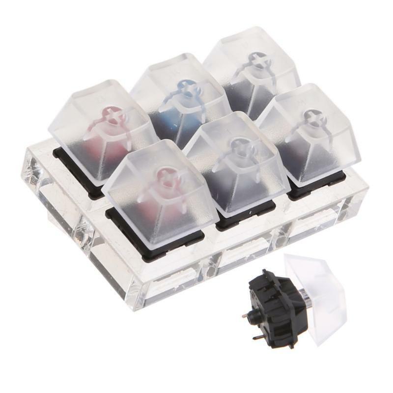 Mechanical Keyboard Clear Keycaps 6 Key Caps Swit6X Tester Kit  For Cherry MX