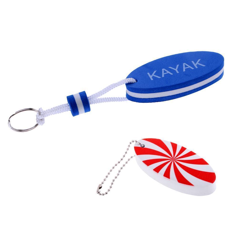 2 Pieces EVA Surfboard Shape Floating Kayak Boat Yachting Key Ring Key Chain