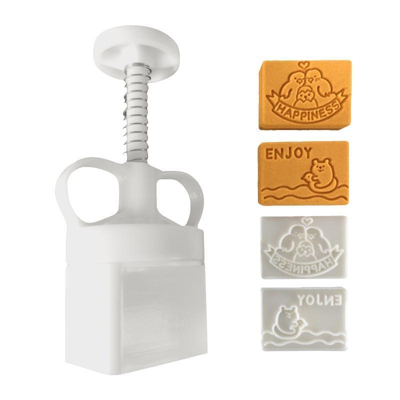 Thickness Adjustable Moon Cake Mold 50g Enjoy Cookie Stamps Hand Press Cutter