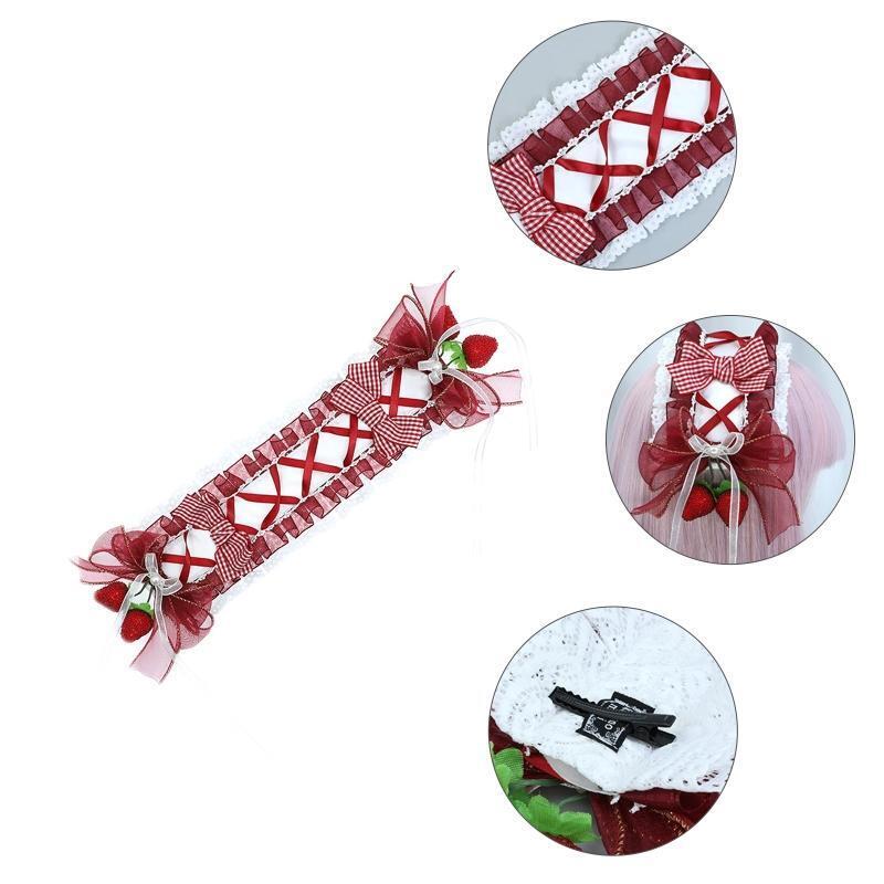 Lolita Pleated Lace Hairhoop Live Broadcast Hair Holder Festival Party Headwear