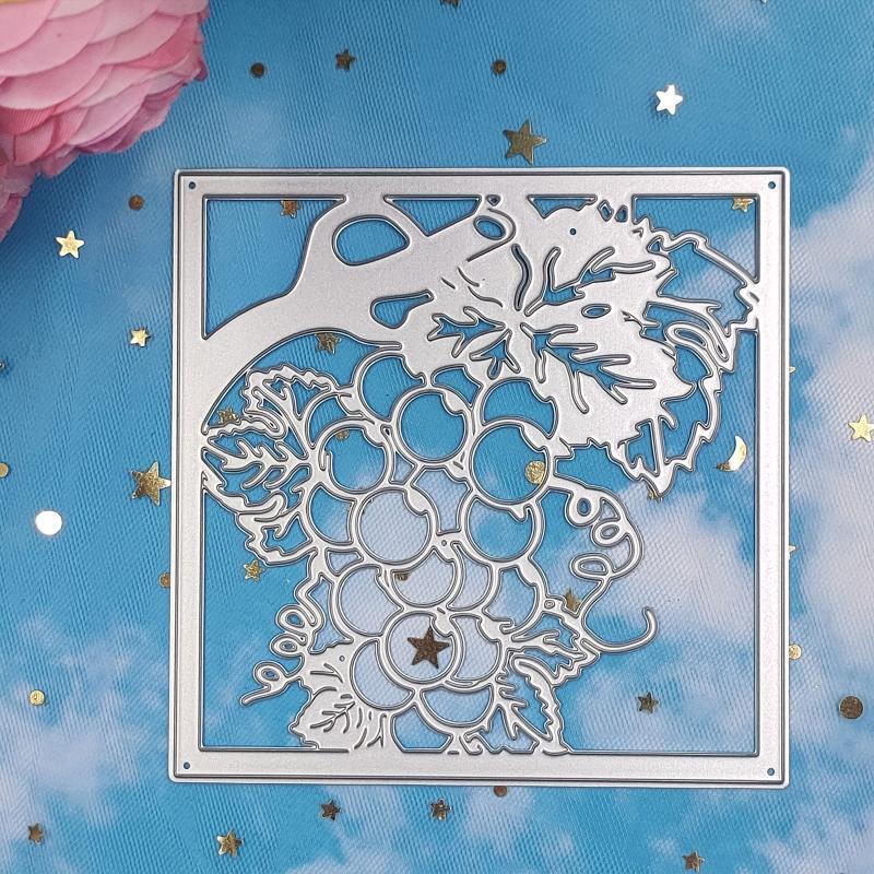 Hollow Grape Leaves Metal Cutting Dies Handmade Birthday Greeting Card Decor