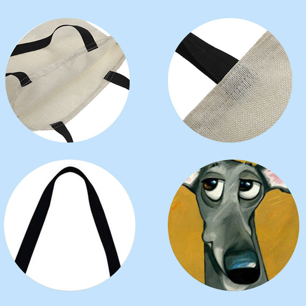 Grey dog Printed Shoulder Shopping Bag Casual Large Tote Handbag (40*40cm)