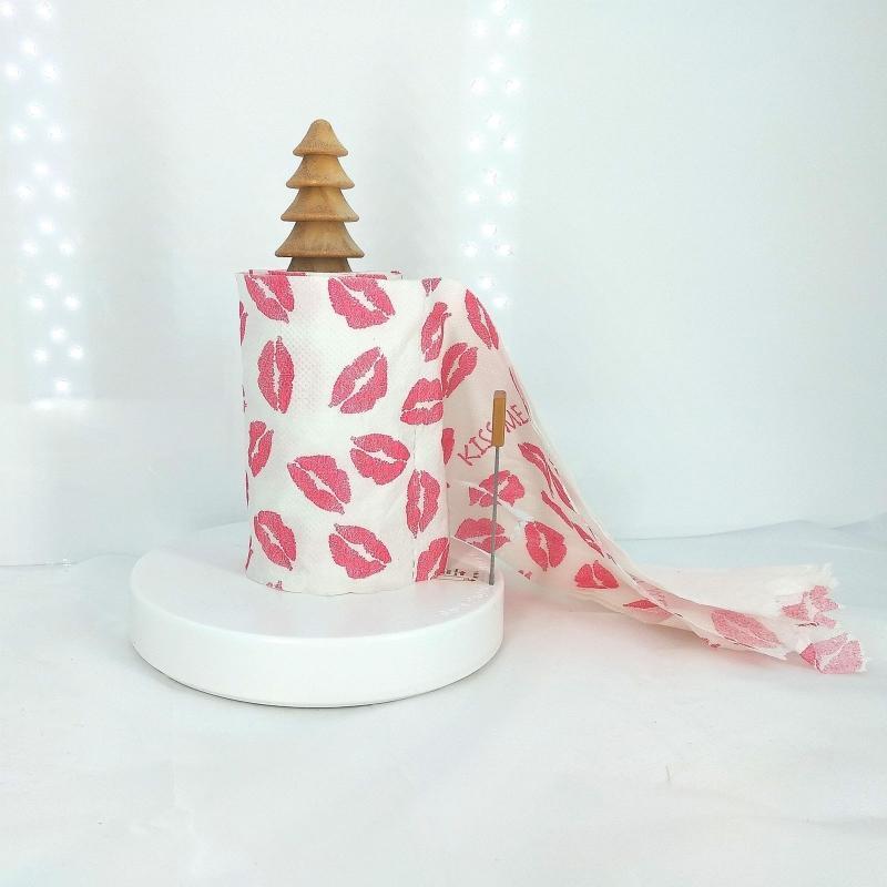 Roll Paper Towel Holder Stainless Steel Gear Blade Tissue Stand Napkin Shelf