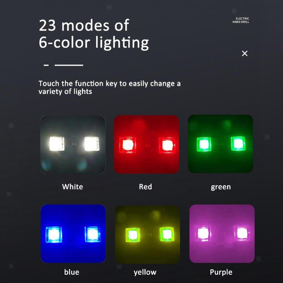 Compact Drone Strobe Lights 6 Colors 23 Lighting Modes Tail Lamp for Bike