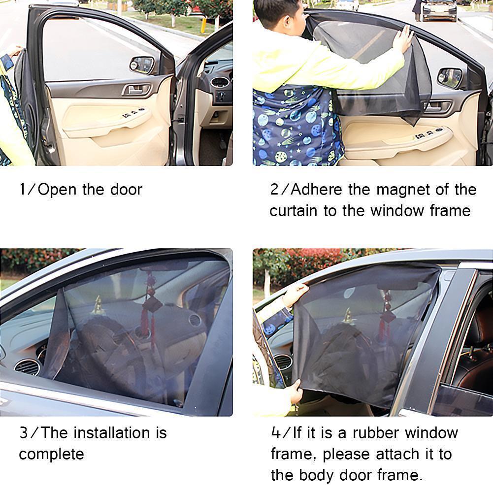 1pcs front + 1pcs rear magnetic sunshade and UV proof window sunshade