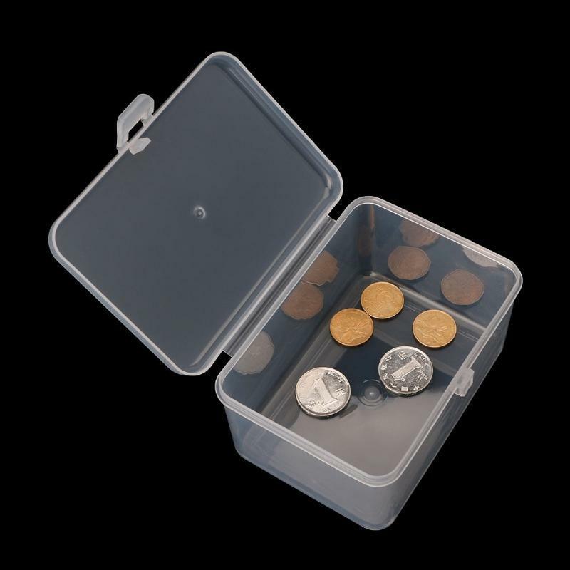 Small Transparent Storage Box Cards Chip Hardware Case Holder Jewelry Organizer