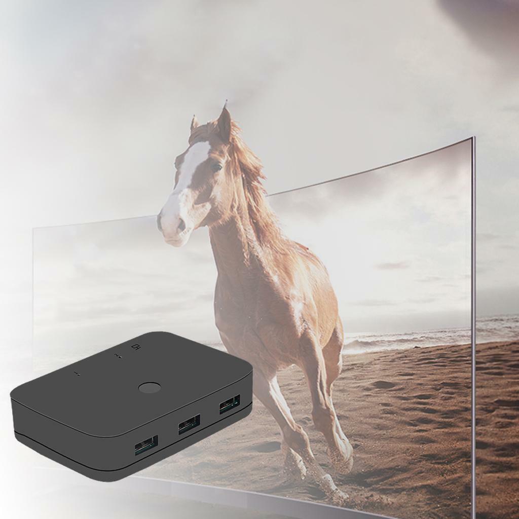 Out KVM Switch  4K  2 Computers Splitter Box for Keyboard PC