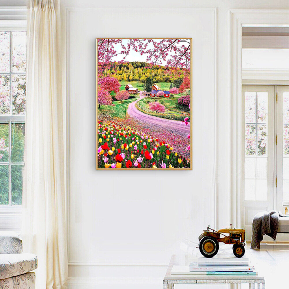 Garden Diamond Painting 5D DIY Full Round Drill Rhinestone Picture Wall Art