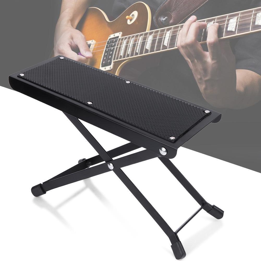 Anti-Slip Guitar Foot Rest Stool Guitar Pedal 4 Adjustable Height Levels