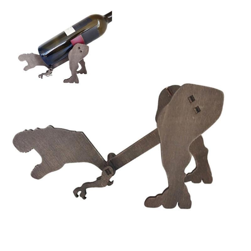 Wooden Wine Holder Decorative Abstract Dinosaur Shape Red Wine Racks Home Decors