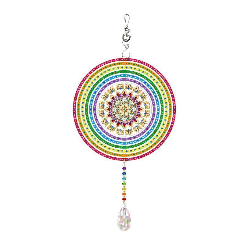Indoor Window DIY 5D Diamond Painting Flower Wind Chimes Hanging Pendant Decor