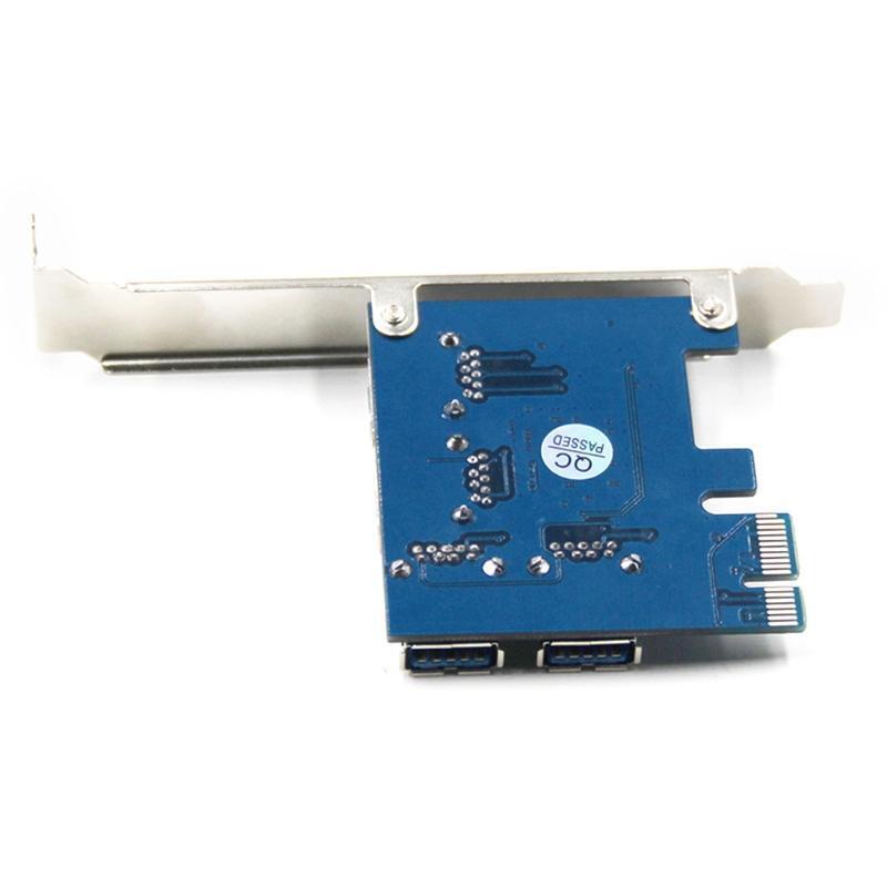 4 Ports PCI Express Multiplier Riser Card 1X to 16X USB 3.0 1 to 4 Adapter Card