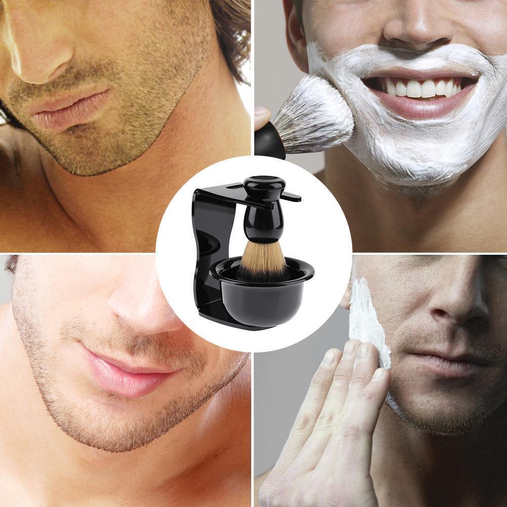 3 in 1 Shaving Soap Bowl+Shaving Brush+Shaving Stand Bristle Hair Shaver