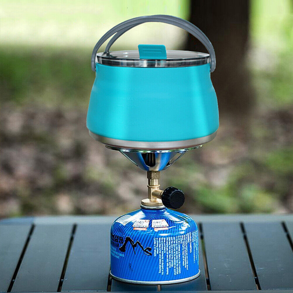Silicone Folding Kettle Portable Tea Cooker Mini Boiling Water Pot (Blue)