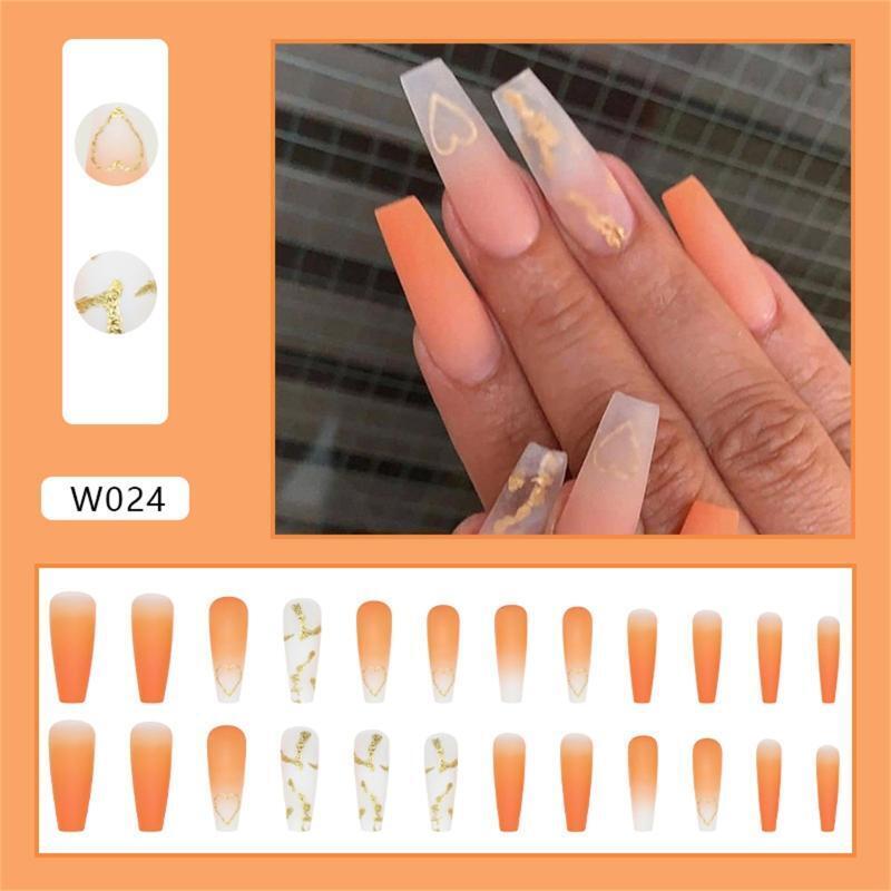 Gradient Press on Nail Nail Art Women Fashion Ballerina Detachable Nails Tip