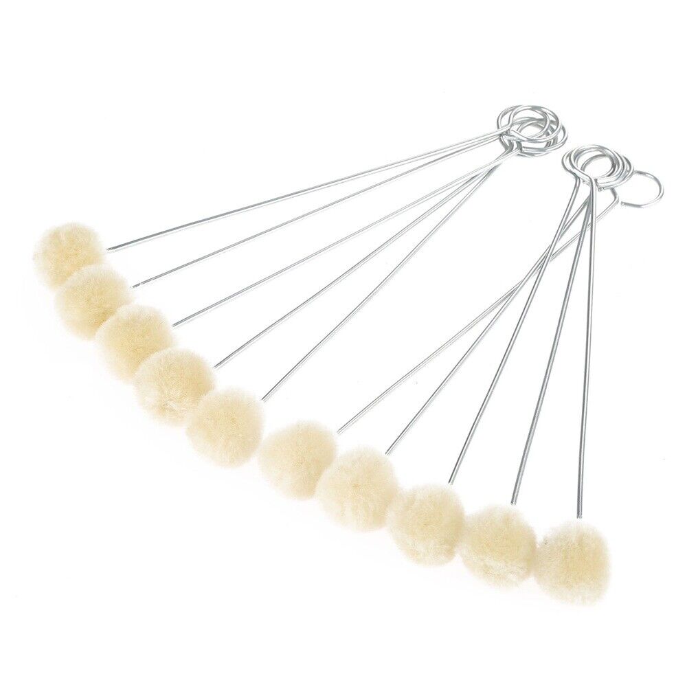 20Pcs Wool Daubers Assisted Dyeing Brush Metal Handle Household DIY Leather Tool