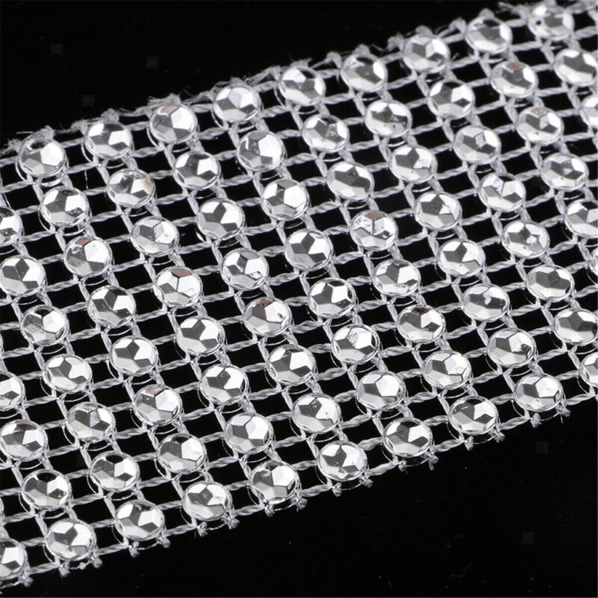 10 Yds Clear Crystal Rhinestone Chain Trim Ribbon Wedding Dress Sewing Craft DIY