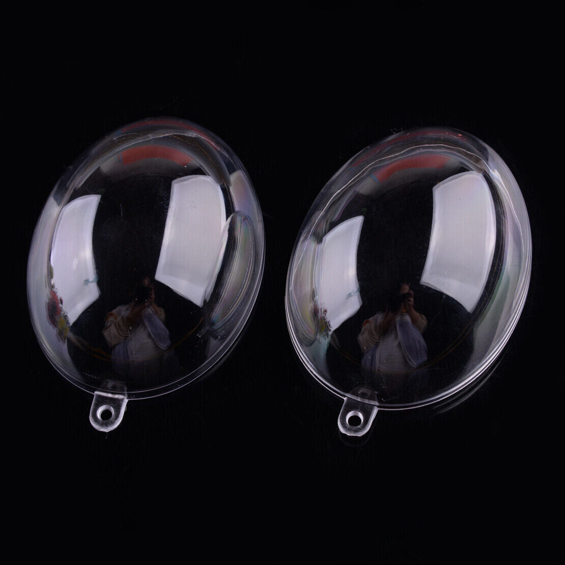 10x Clear Fillable Plastic Egg Candy Box Christmas Bauble Tree Ball Ornament Get