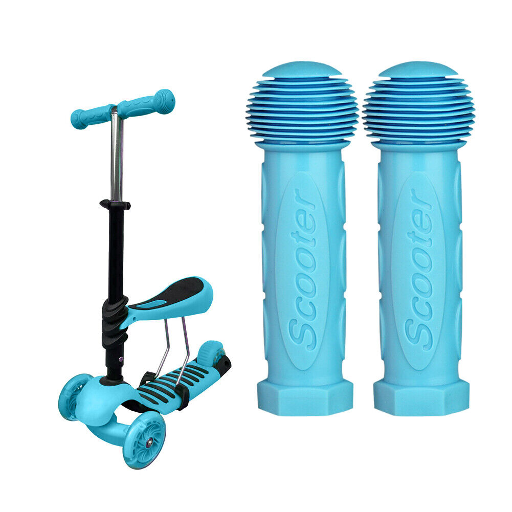 MTB Bike Handlebar Grips Cover Rubber Kid Tricycle Scooter Grip (Blue)