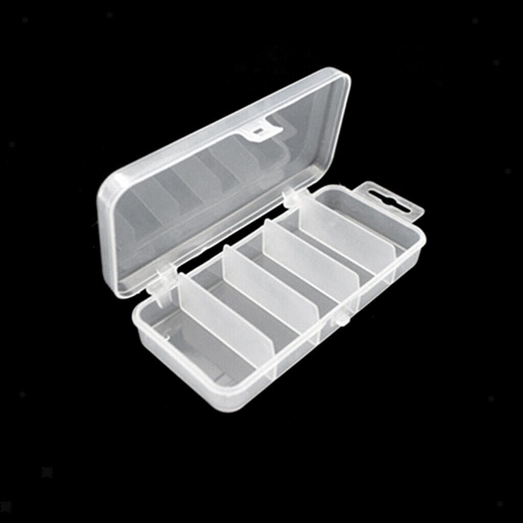 Plastic Fishing Tackle Box 5 Slot Bait Storage Case Fishing Tool