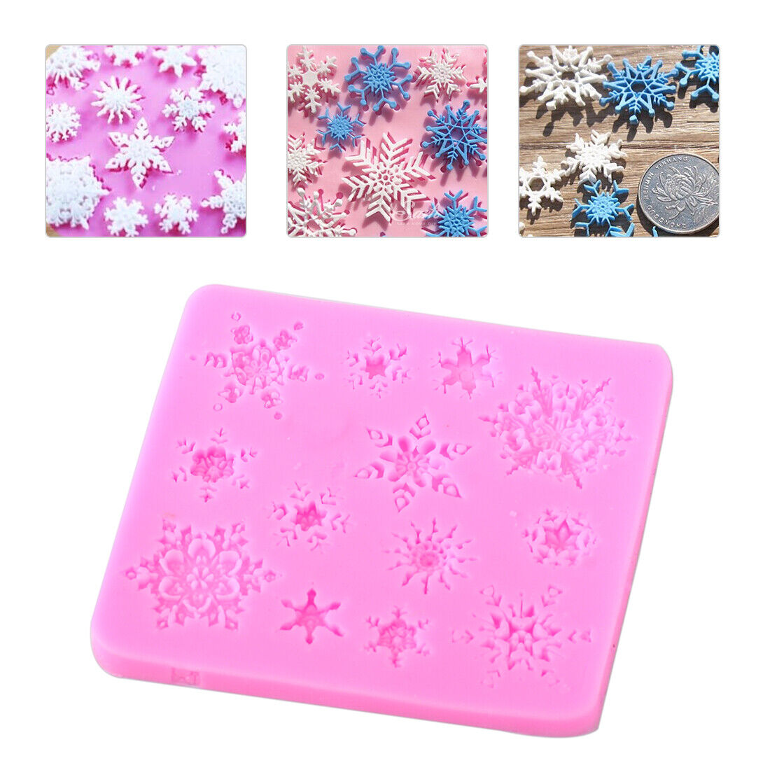 Silicone Snowflake Frozen Snow Mold Fondant Cake Chocolate Mould Decoration Li