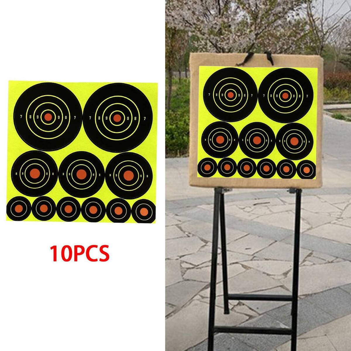 10 Pieces Shooting Reactive Paper Target Self-Adhesive Practice Splash Aim