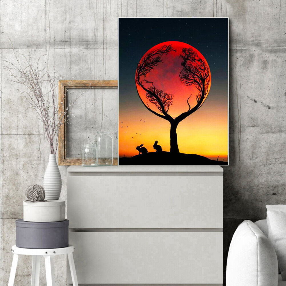 DIY Diamond Painting Branch Moon Square Drill Art Picture Rhinestone Decor
