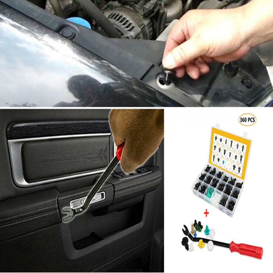 360PCS Car Door Fender Bumper Liner Fixed Mixed Fastener Clip Sealing Strip