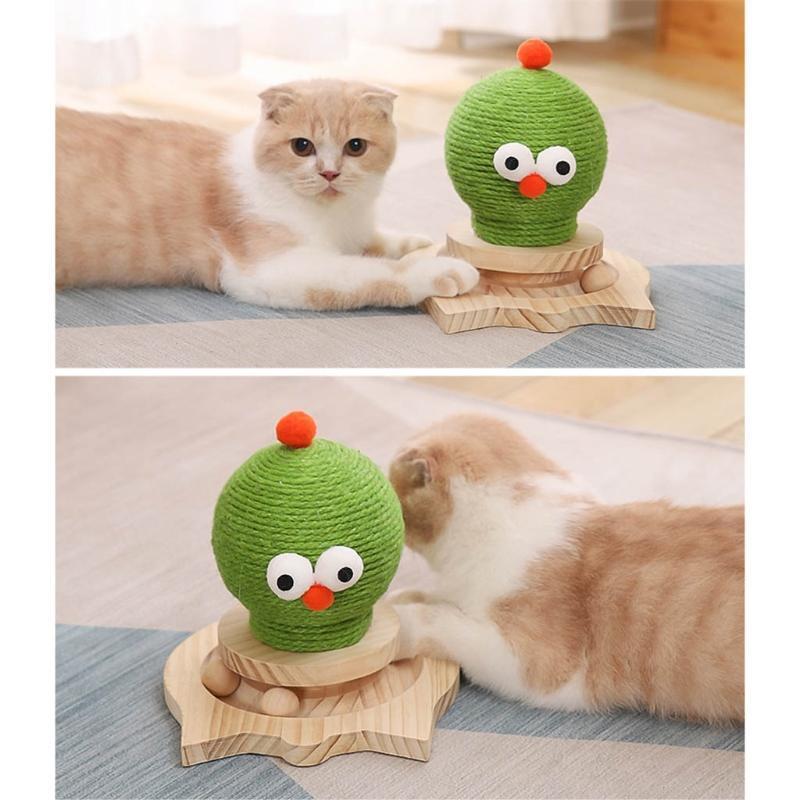 Natural Sisal Cat Scratching Ball Cute Bird Design Gift for Indoor Kitty Owner