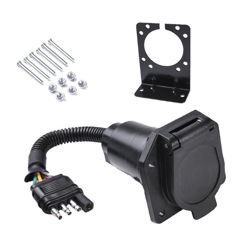 Wearproof Receptacle Adapter 4-Way Flat Truck to 7-Way Blade Ouelet Connector