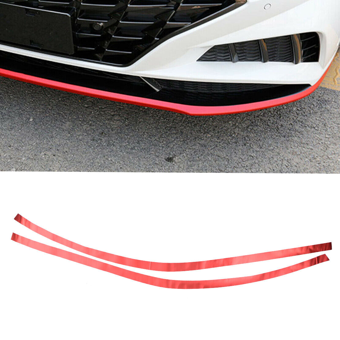 Front Bumper Spoiler Lip Skirt Cover Trim Red Fit For Hyundai Sonata 2020 2021