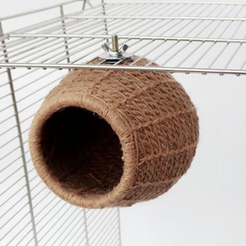 Parrot Nest Hemp Rope Weave Bird Breeding Nests Bed for Parakeet Finch Lovebird