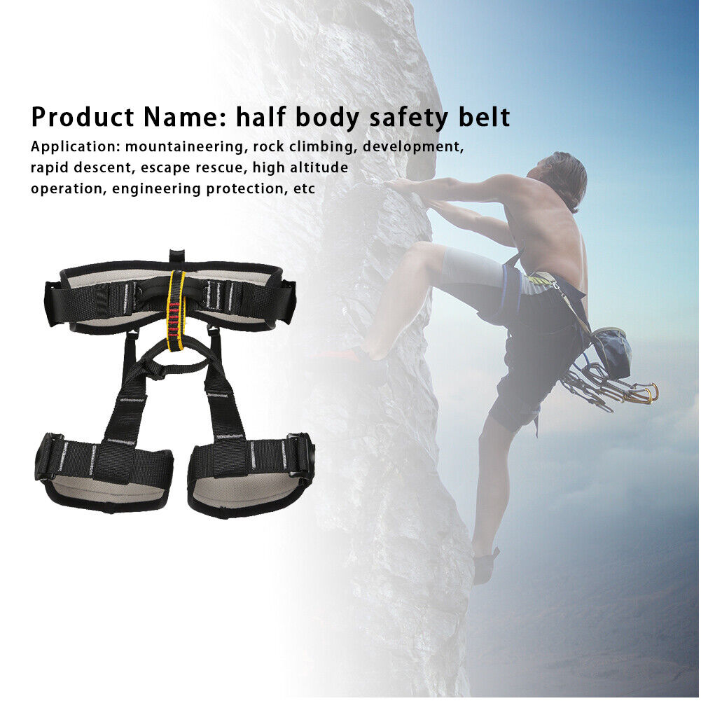 Rock Climbing Harness Half Body Safety Belt Survival Equipment (Black)