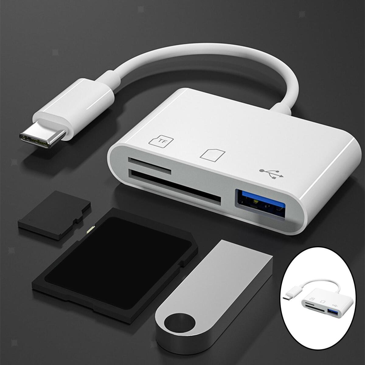 USB C TF SD Card Reader SD to USB C Adapter for Computer Ubc C Devices