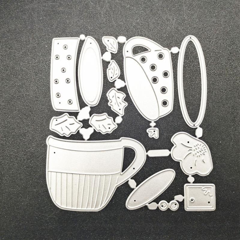 Cup Mug Metal Cutting Dies Stencil DIY Scrapbook Album Paper Card Template Mold