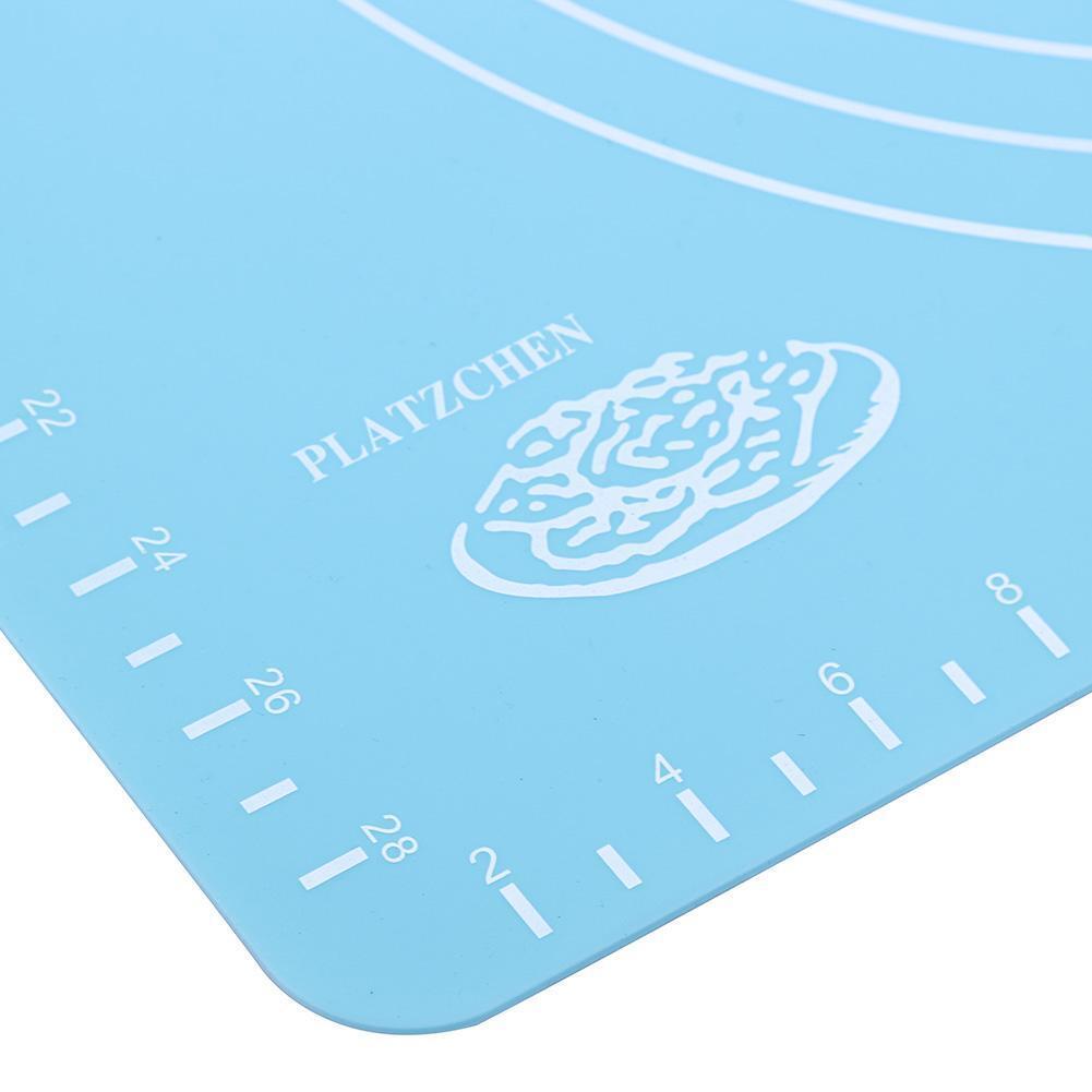 Silicone Thickening Flour Rolling Scale Mat Cookie Pad Baking Tool(Blue)