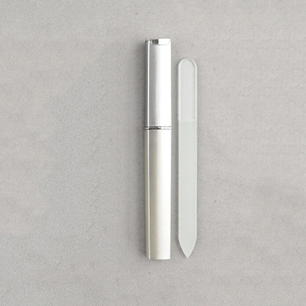 Glass Nail File Block Nail Polish Sanding Buffer Strips Polishing (White)