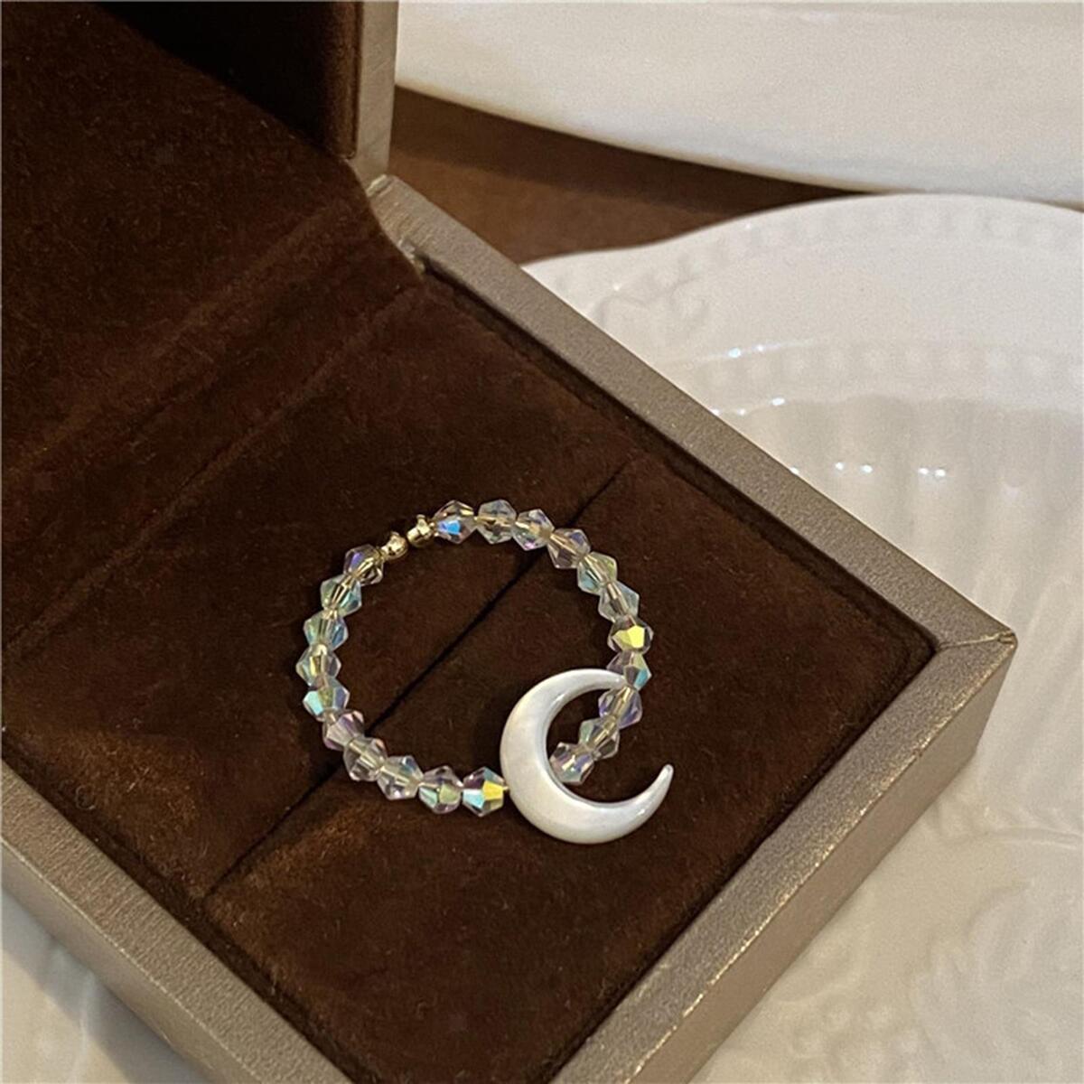 Open Ring Moon Adjustable Novelty Fashion for Party Mother'S Day Birthday